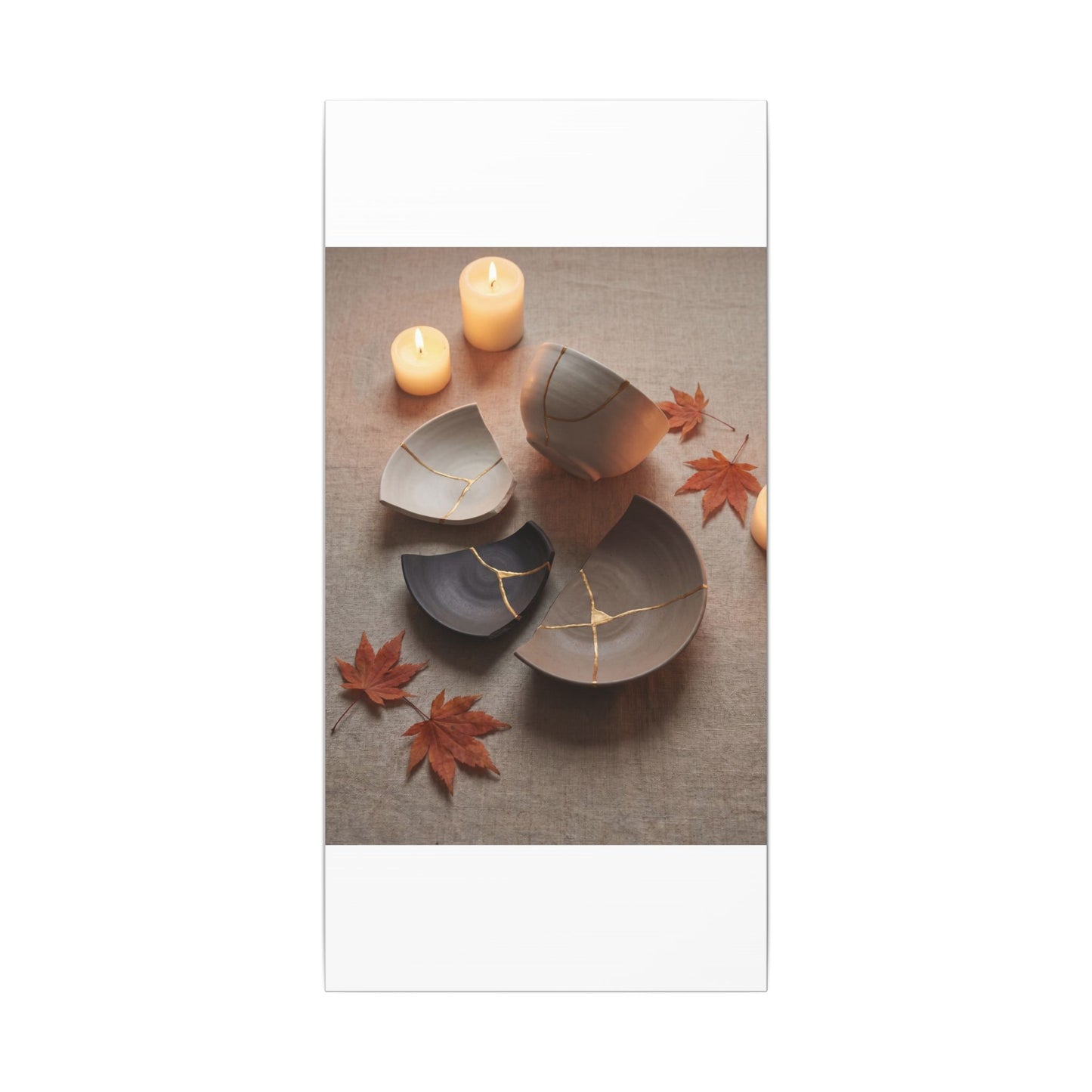 Candlelight Broken Pottery Canvas Art - Japandi Ma