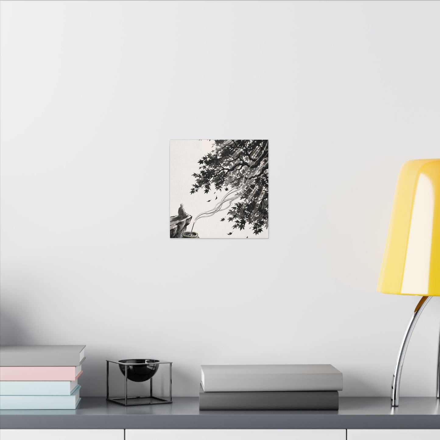 Serene Incense Smoke Canvas Art - Ukiyo E Inspired Zen
