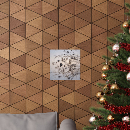 Winter Dried Flowers Japanese Pattern Wall Art Print | Warm Decor