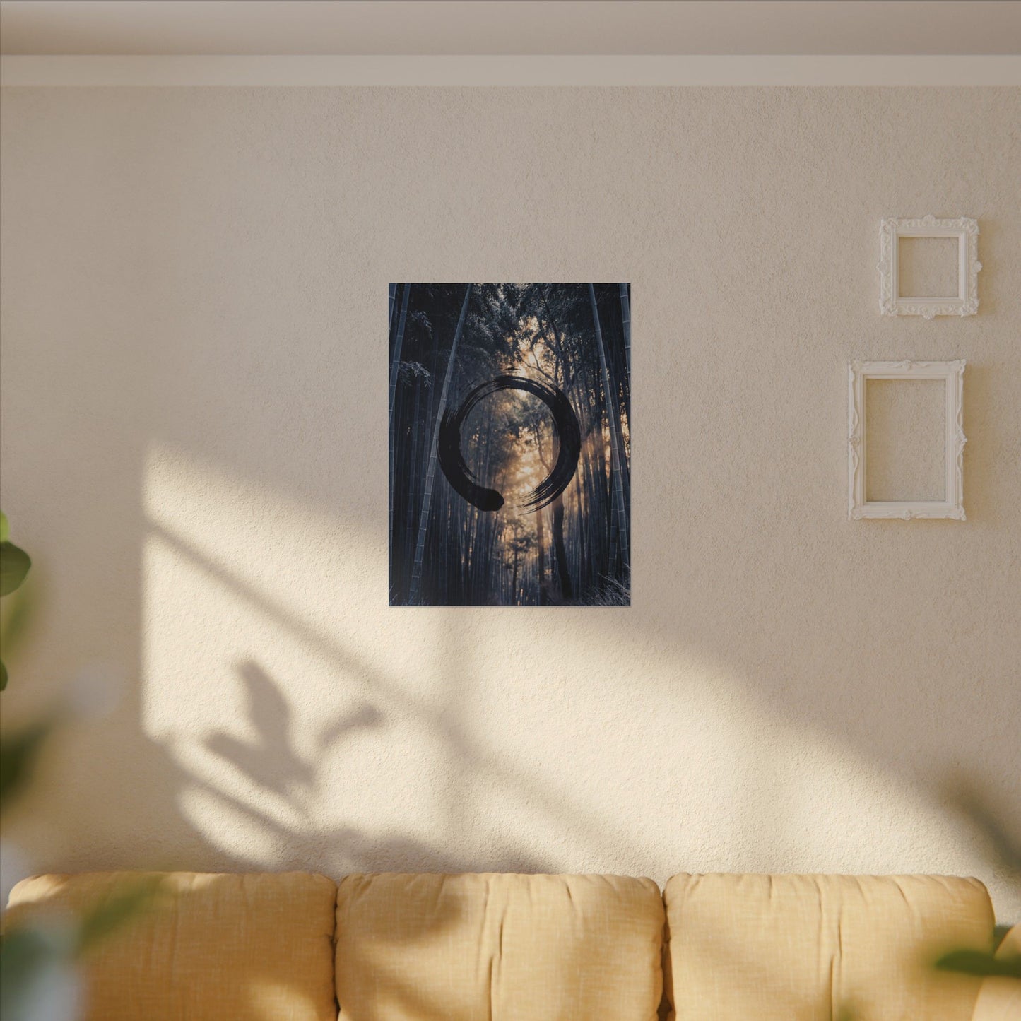 Bamboo Grove Canvas Art | Winter Zen Enso Art