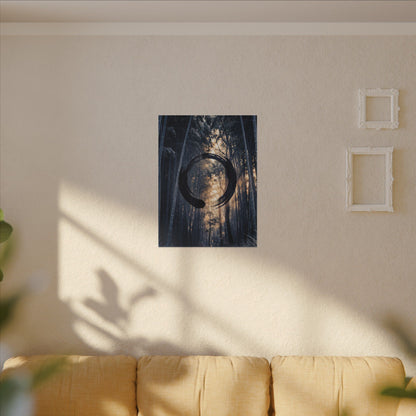 Bamboo Grove Canvas Art | Winter Zen Enso Art