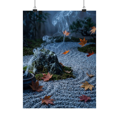 Incense Smoke Autumn Wall Art Print | Zen Peaceful Design