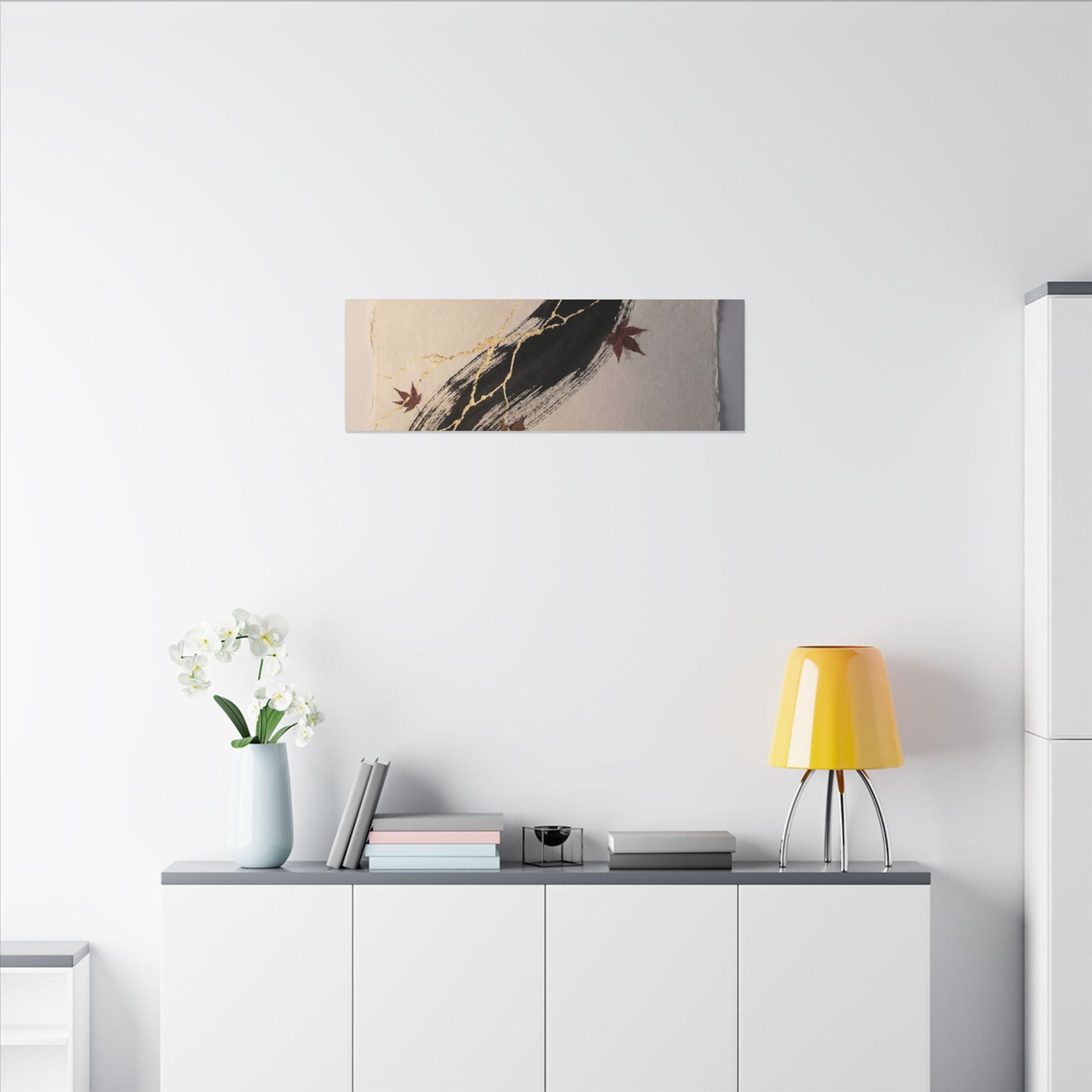 Dawn Ink Brushstroke Canvas Art - Kintsugi Ma