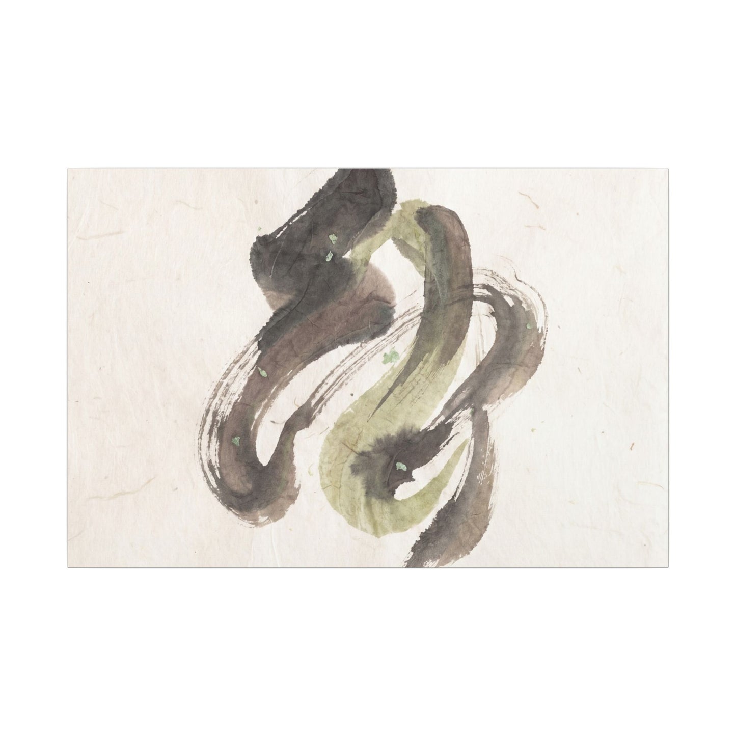 Ink Brushstroke Canvas Art | Spring Japandi Japanese Pattern Art