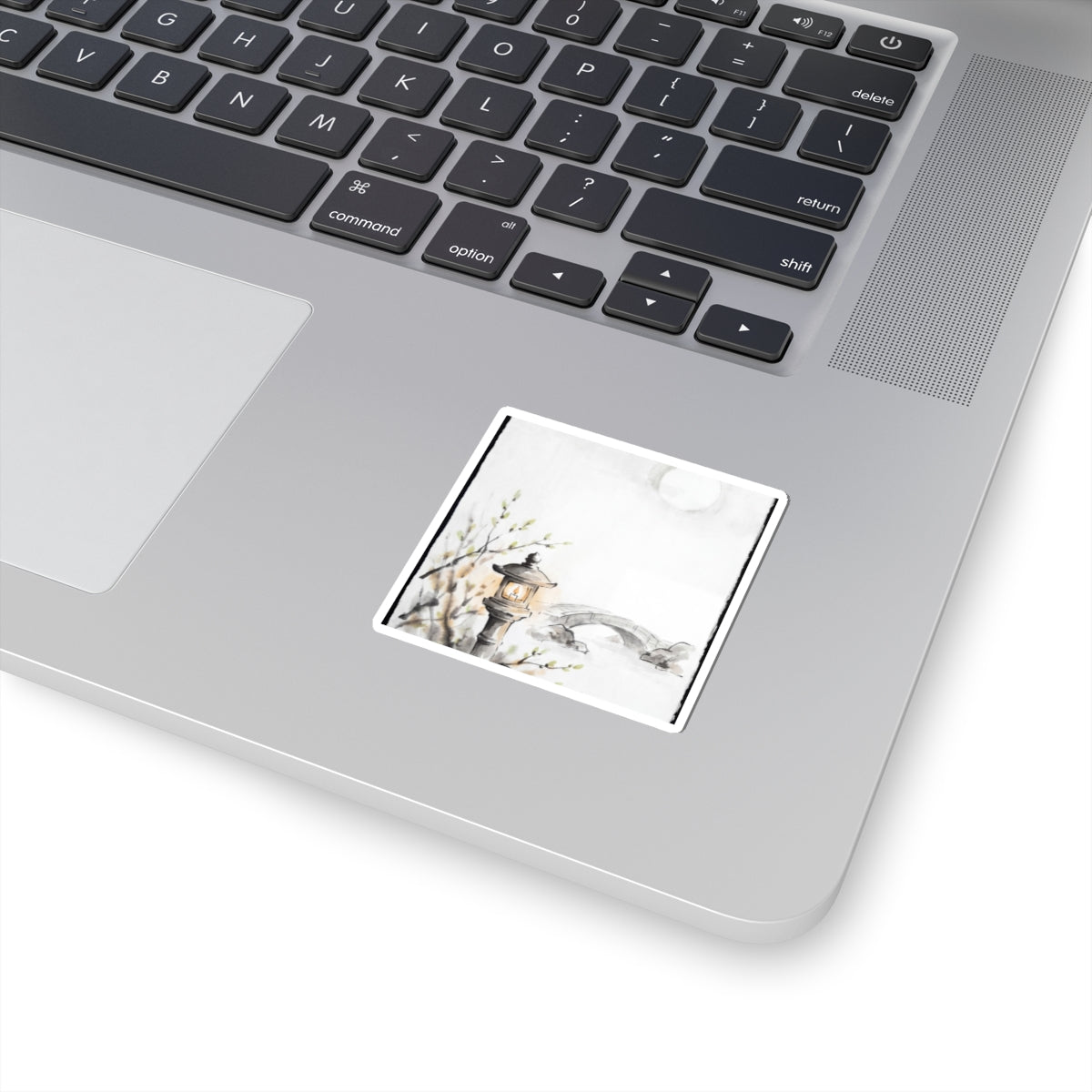 Spring Moonlit Garden Sumi E Sticker | Serene Decor