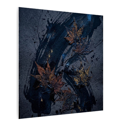Sophisticated Ink Brushstroke Canvas Art - Dark Texture Dark Japandi