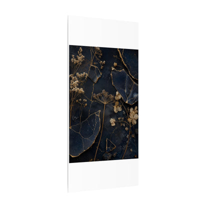 Philosophical Dried Flowers Canvas Art - Broken Beauty Kintsugi