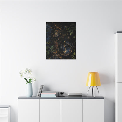 Dark Japandi Broken Pottery in Dappled | Shadow Zen Canvas Art