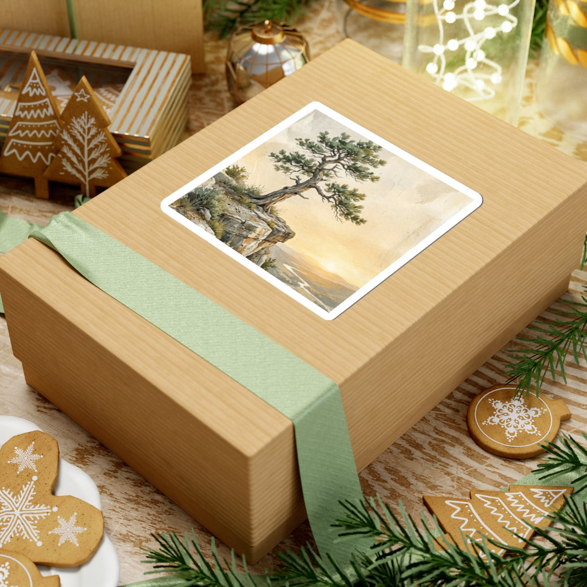 Mono No Aware Pine Tree Sticker - Japandi Texture