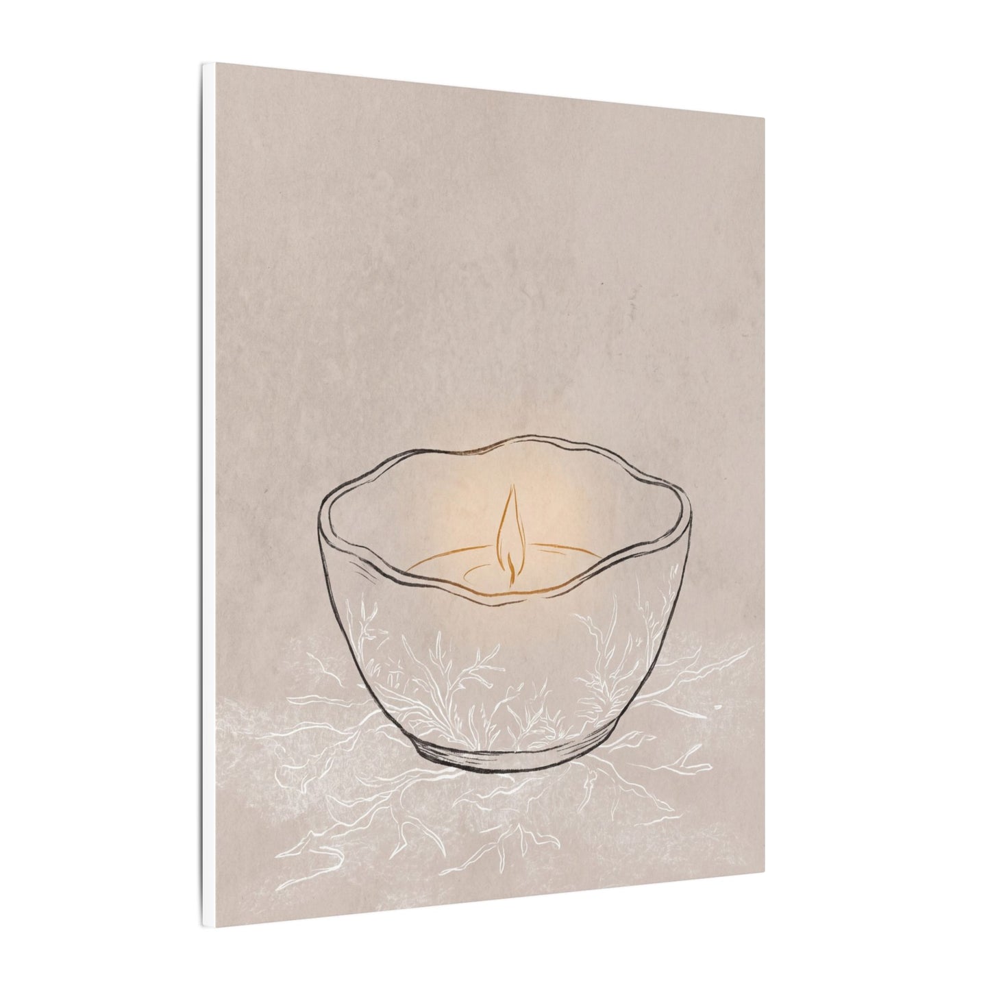 Ceramic Bowl Minimal Line Canvas Art | Neutral Japandi Art