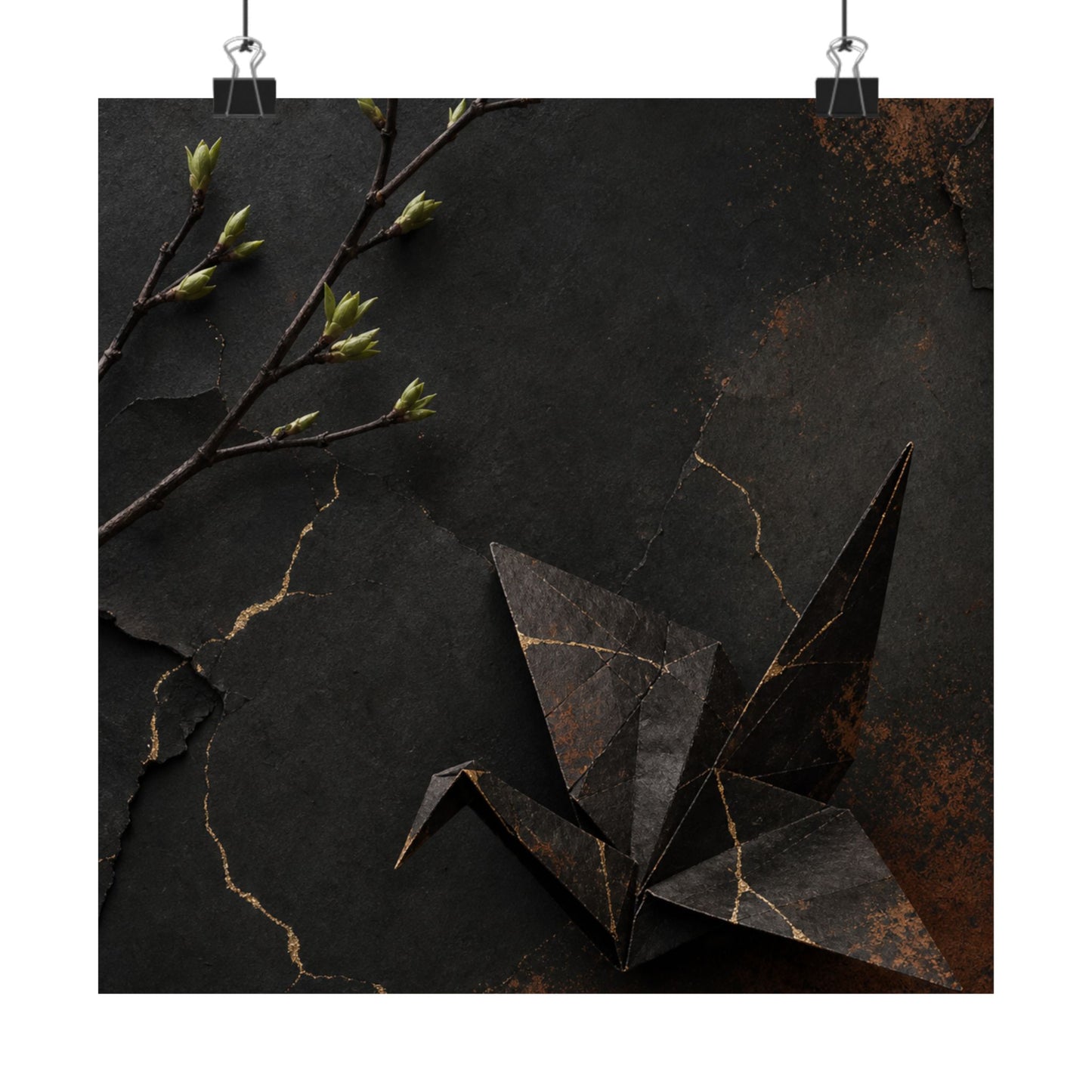 Paper Fold Broken Beauty Wall Art Print | Artful Kintsugi Art
