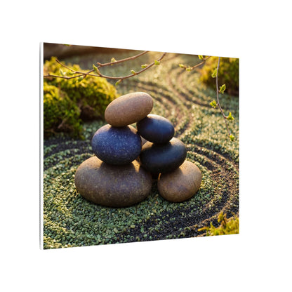 Zen River Stones in Golden Hour | Karesansui Canvas Art