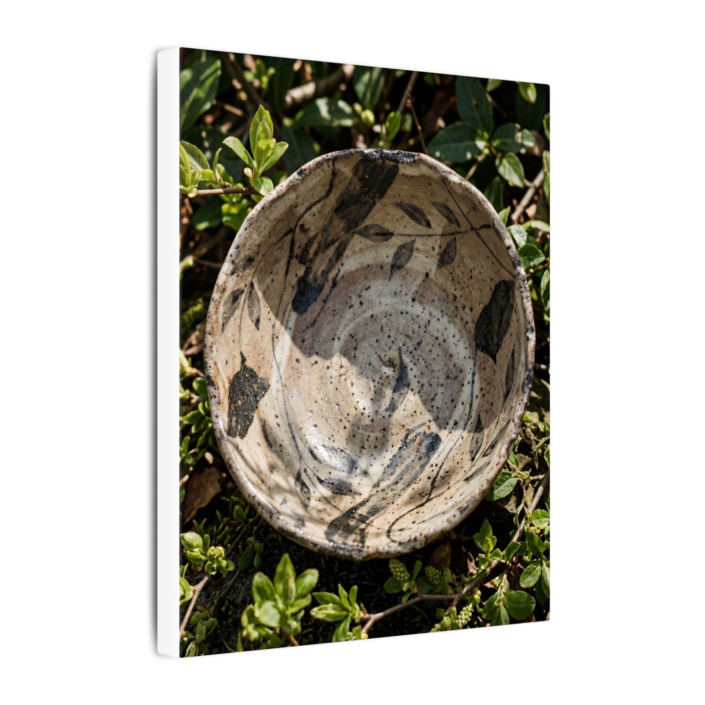 Elegant Ceramic Bowl Canvas Art - Japanese Pattern Japandi