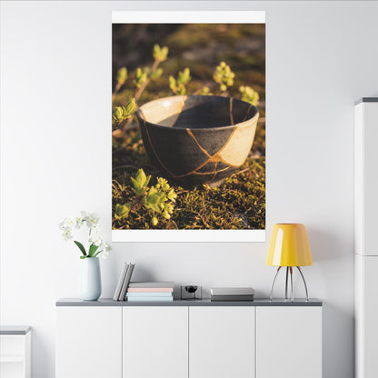Seijaku Broken Pottery Canvas Art - Kintsugi Gold Repair