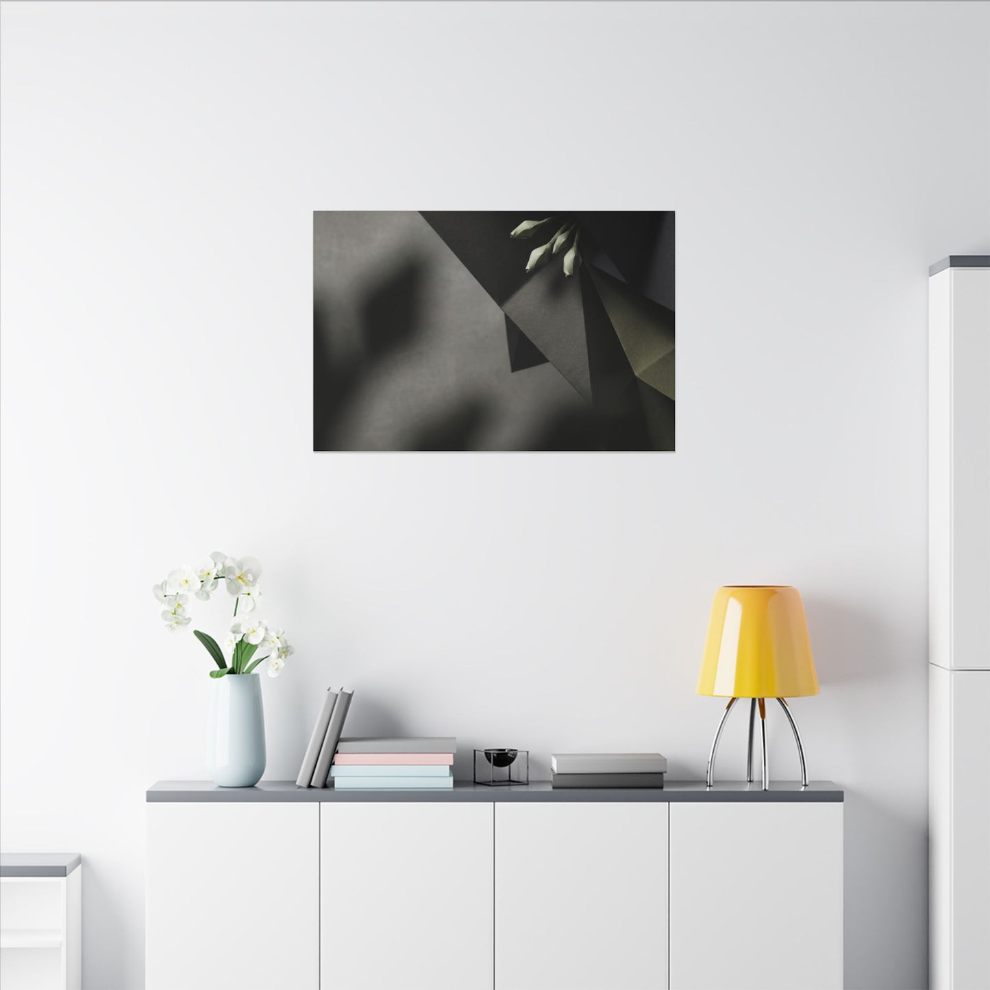 Paper Fold Moody Minimal Canvas Art | Luxurious Dark Japandi Art