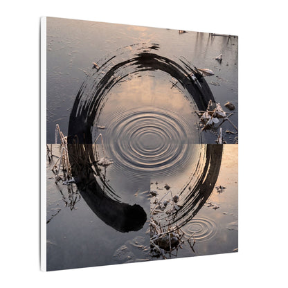 Winter Water Ripple Enso Canvas Art | Tranquil Decor