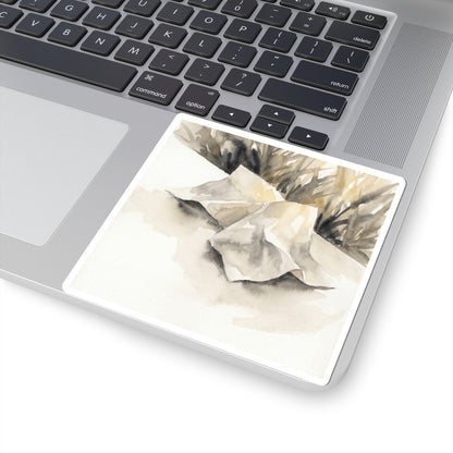 Neutral Paper Fold Sticker - Watercolor Japandi Art Print