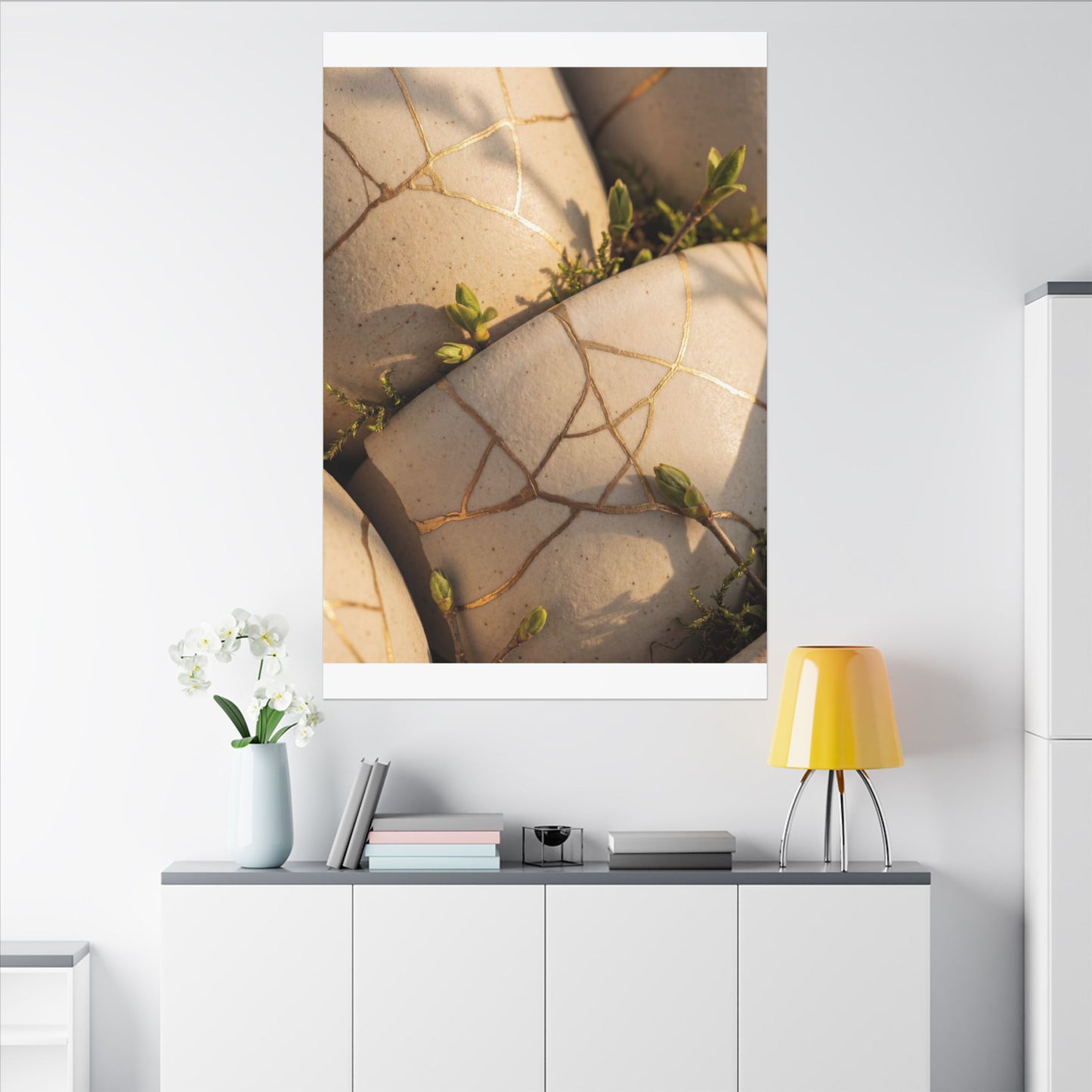 Spring Broken Pottery Gold Vein Canvas Art | Beautiful Decor