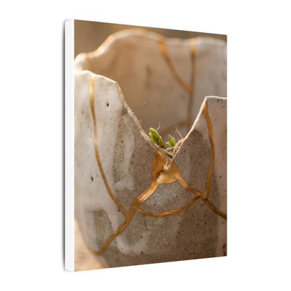 Golden Hour Broken Pottery Canvas Art - Japandi Kanso