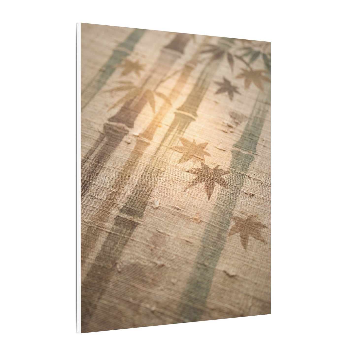 Autumn Bamboo Grove Japanese Pattern Canvas Art | Neutral Decor
