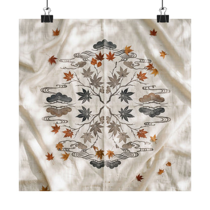 Warm Silk Drape Wall Art Print - Japanese Pattern Japandi