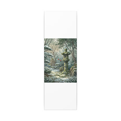 Stone Lantern Winter Canvas Art | Japandi Warm Design