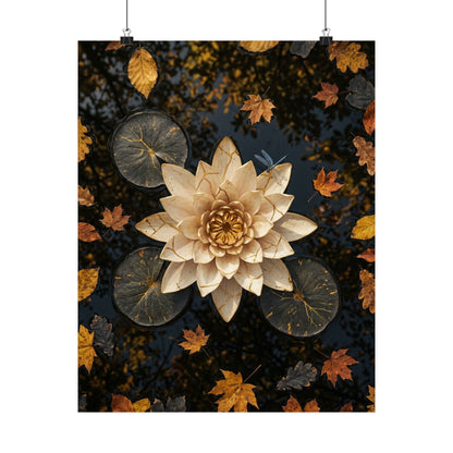 Lotus Flower Gold Repair Wall Art Print | Artful Kintsugi Art Art Print