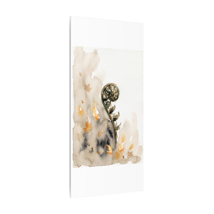 Fern Unfurling Watercolor Canvas Art | Earthy Japandi Art