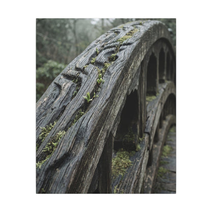 Overcast Wooden Bridge Canvas Art - Japandi Kanso