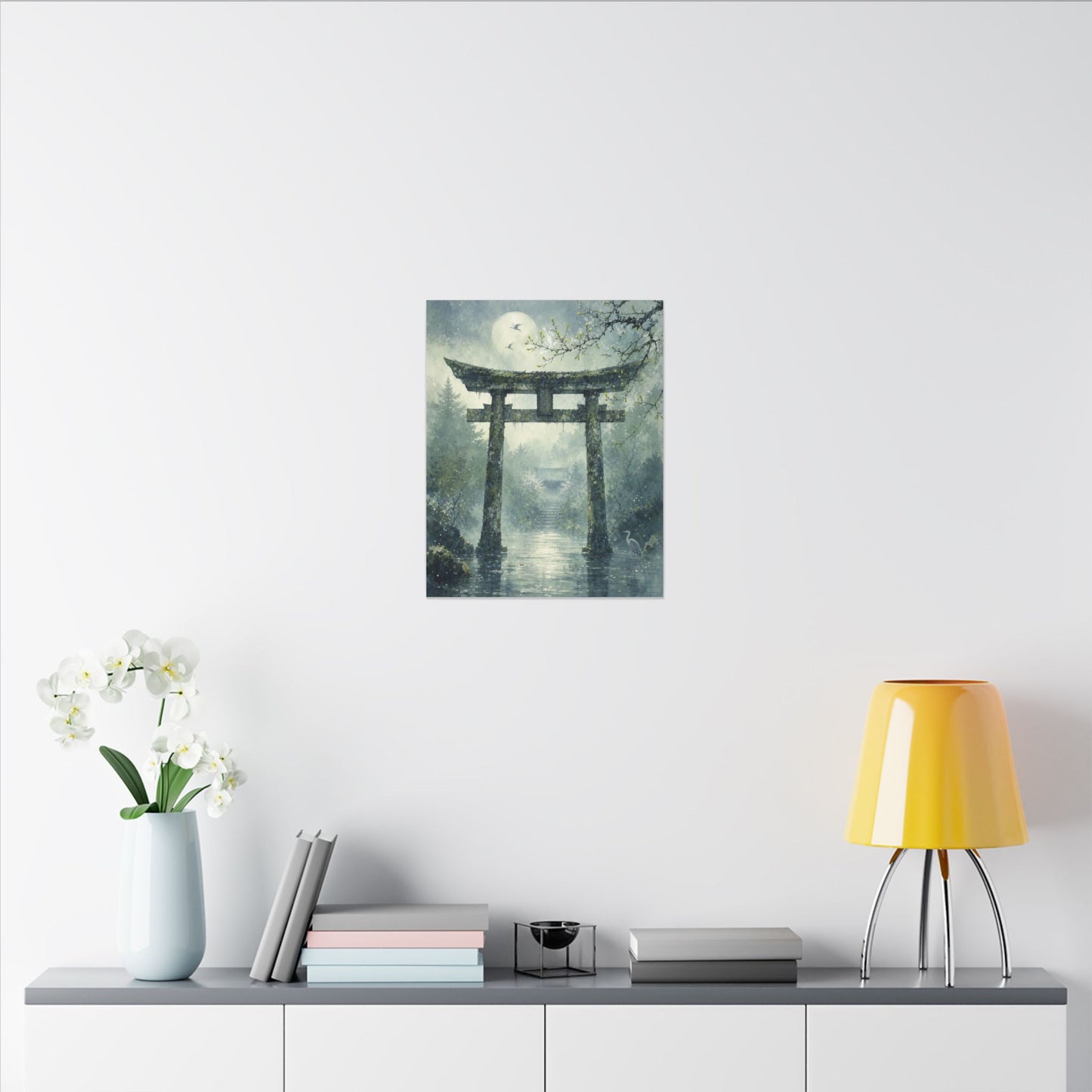 Earthy Torii Gate Canvas Art - Watercolor Japandi