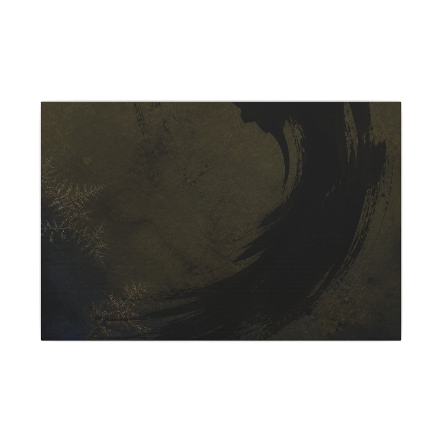 Seijaku Ink Brushstroke Canvas Art - Dark Japandi Moody Minimal