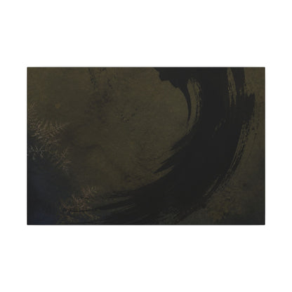 Seijaku Ink Brushstroke Canvas Art - Dark Japandi Moody Minimal
