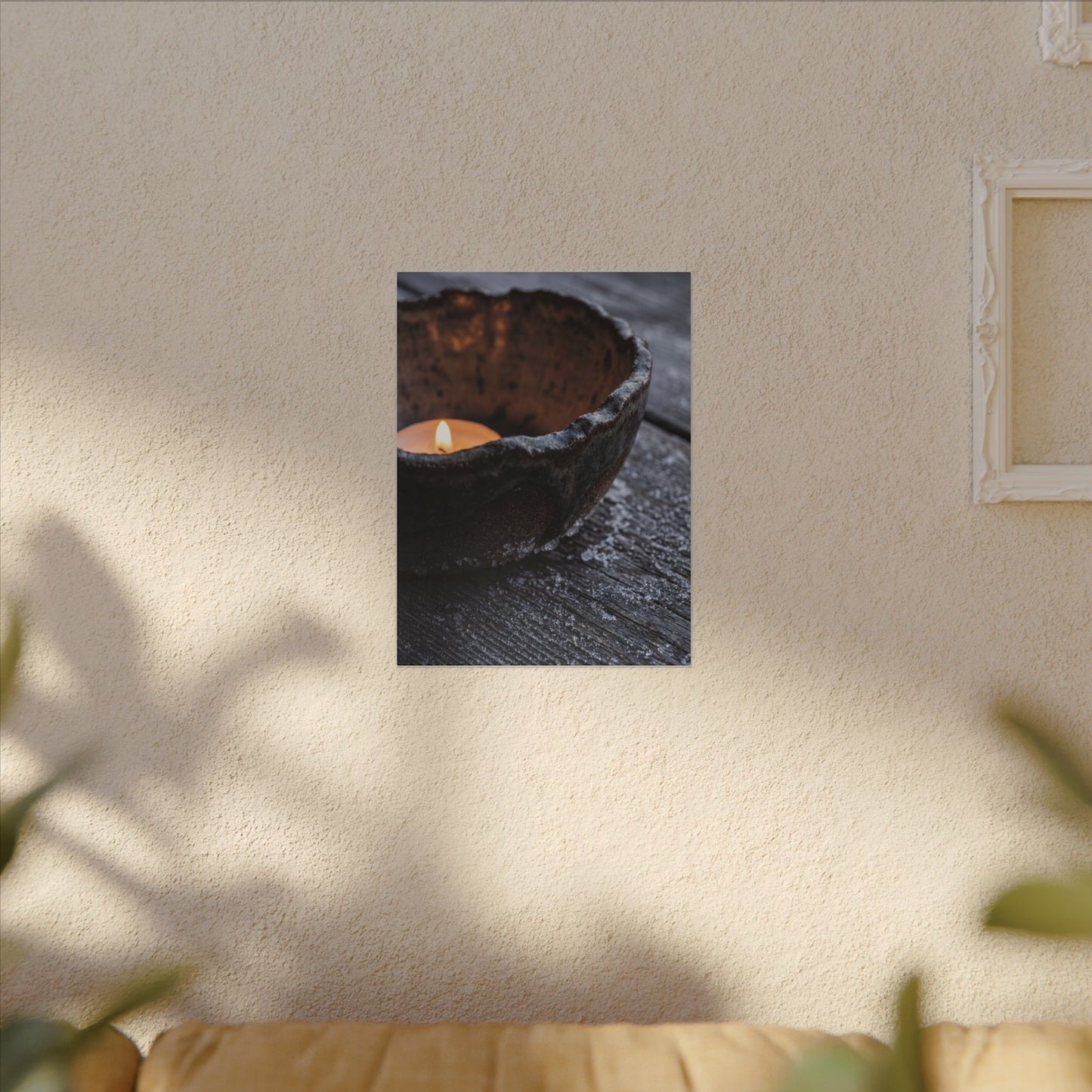 Atmospheric Ceramic Bowl Canvas Art - Moody Minimal Dark Japandi