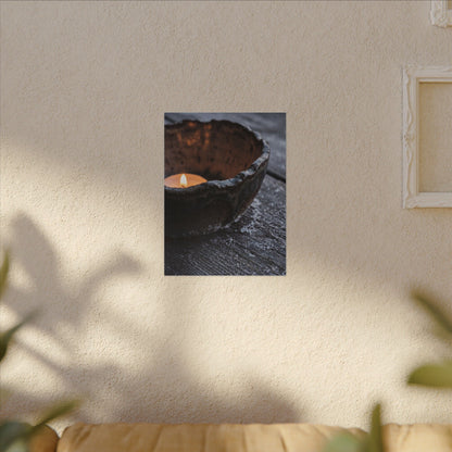 Atmospheric Ceramic Bowl Canvas Art - Moody Minimal Dark Japandi