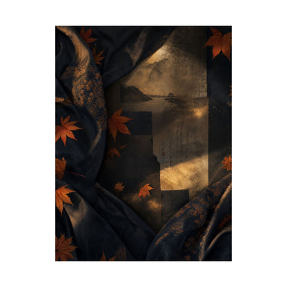 Autumn Silk Drape Shadow Zen Wall Art Print | Moody Decor