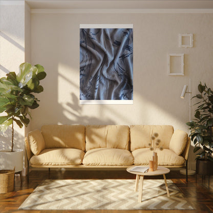 Silk Drape Winter Canvas Art | Japandi Earthy Design