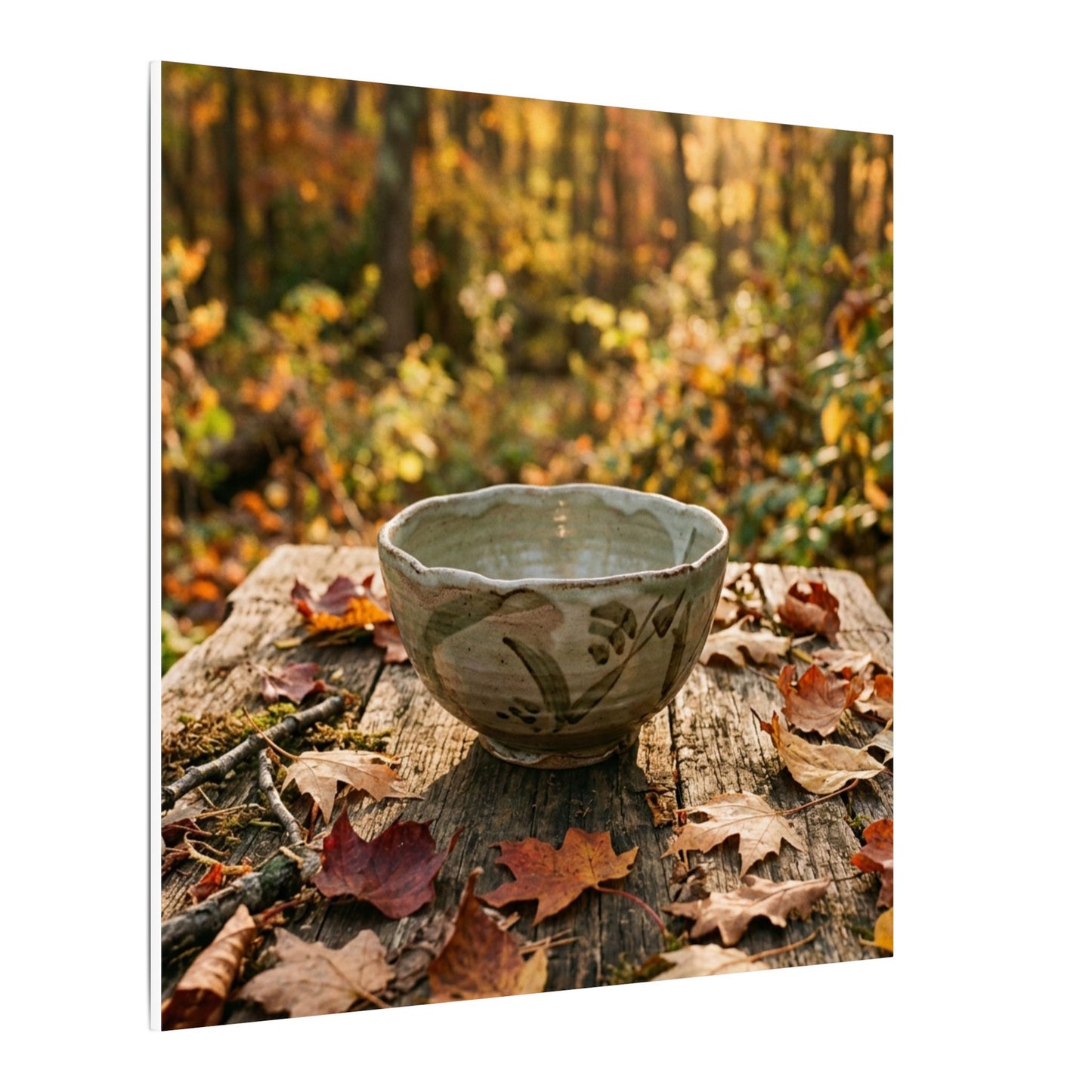 Golden Hour Ceramic Bowl Canvas Art - Japandi Fukinsei