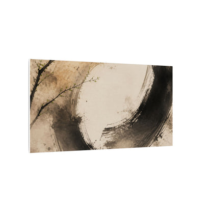 Japandi Ink Brushstroke in Golden Hour | Watercolor Canvas Art