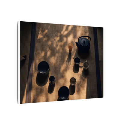Shibui Tea Ceremony Canvas Art - Dark Japandi Shadow Zen
