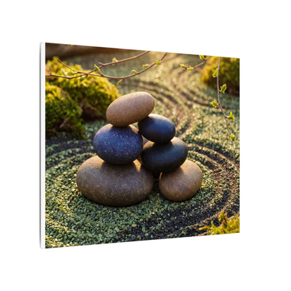 Zen River Stones in Golden Hour | Karesansui Canvas Art