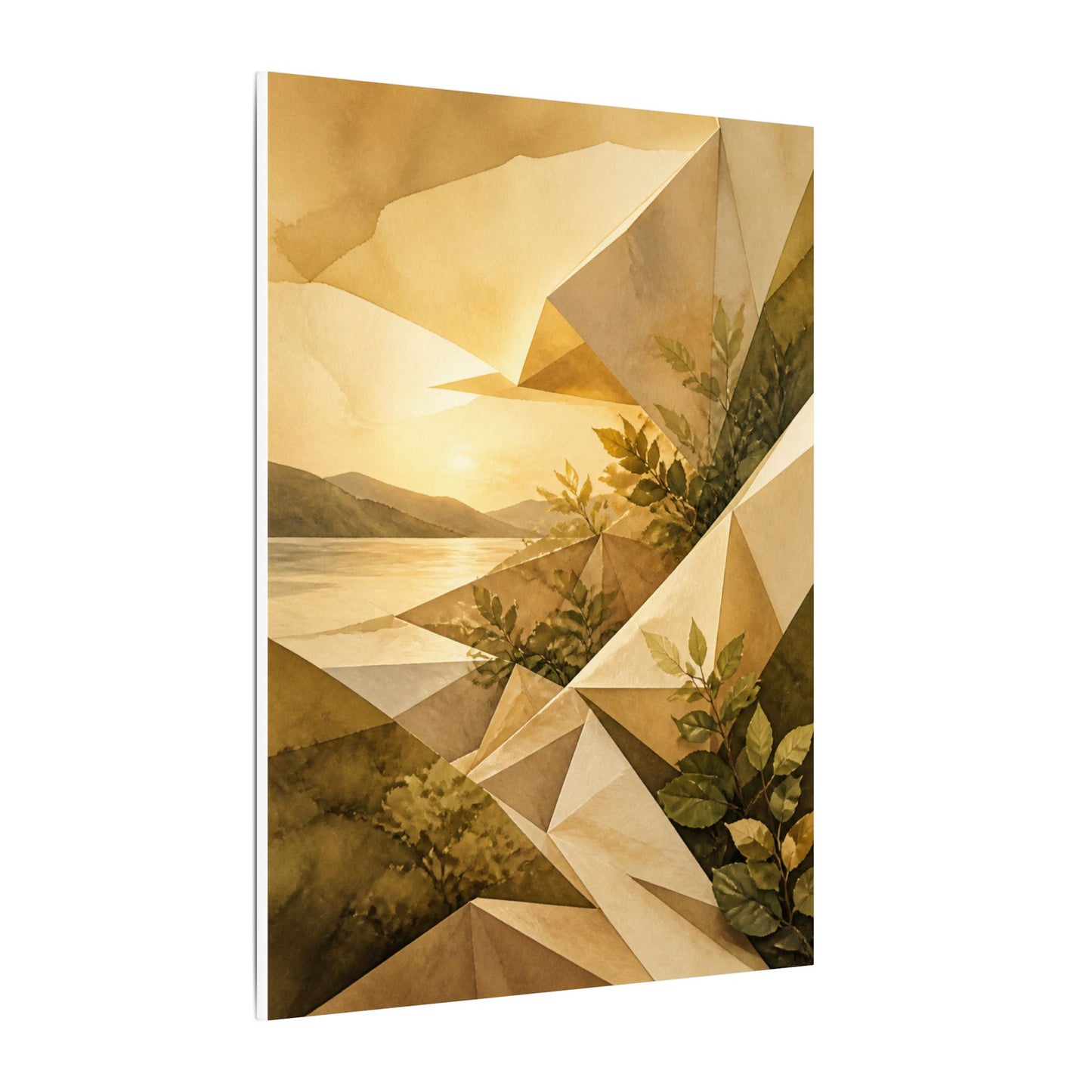 Golden Hour Paper Fold Canvas Art - Japandi Ma