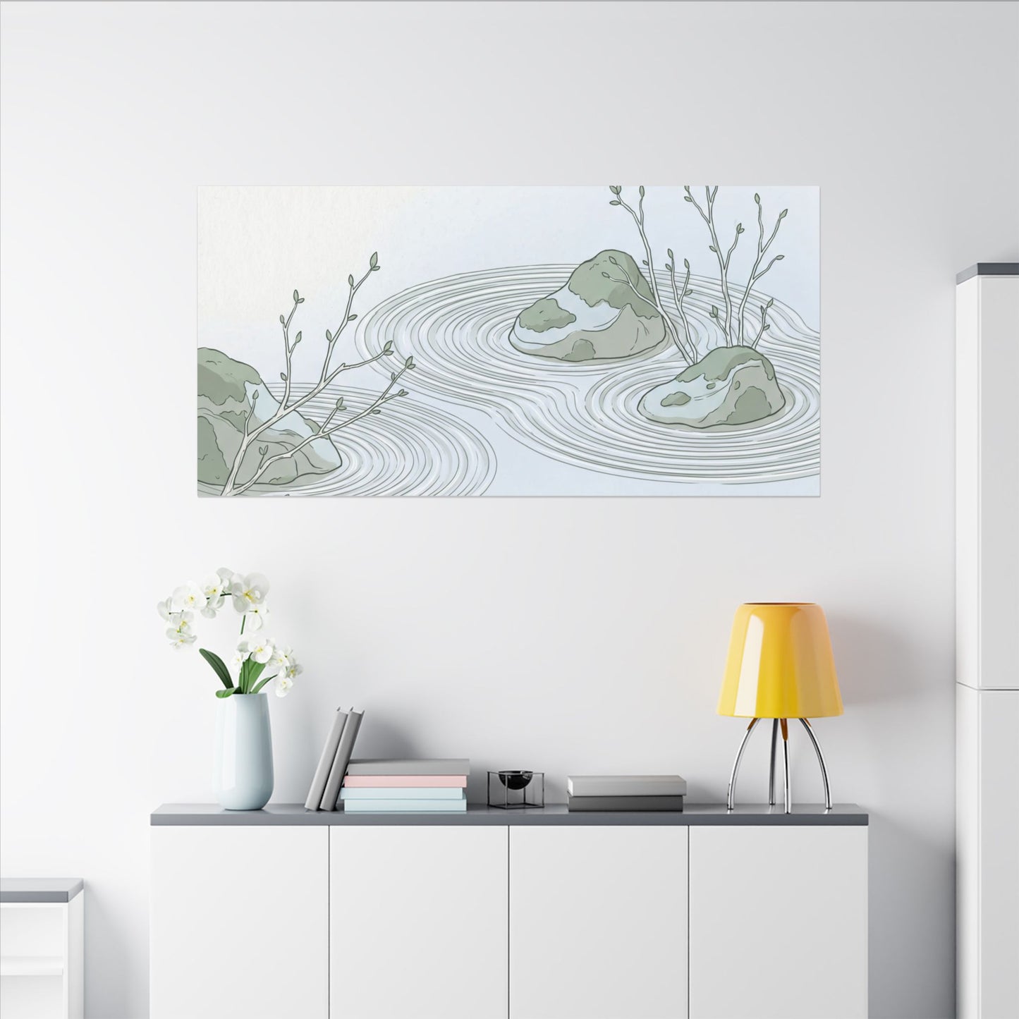 Moonlight Rock Garden Canvas Art - Japandi Ma