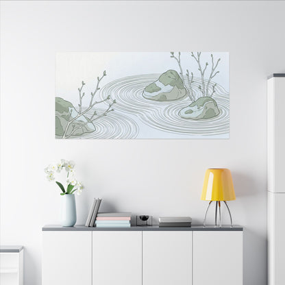 Moonlight Rock Garden Canvas Art - Japandi Ma