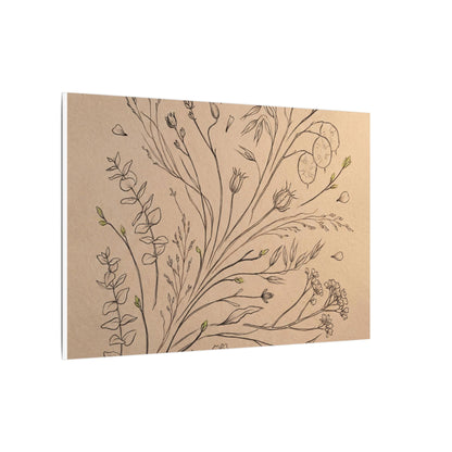 Dried Flowers Canvas Art | Spring Japandi Minimal Line Art