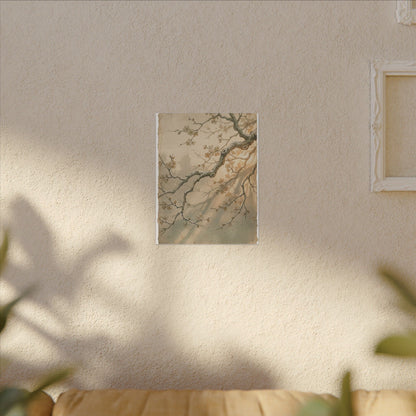Cherry Blossom Canvas Art | Winter Japandi Japanese Pattern Art