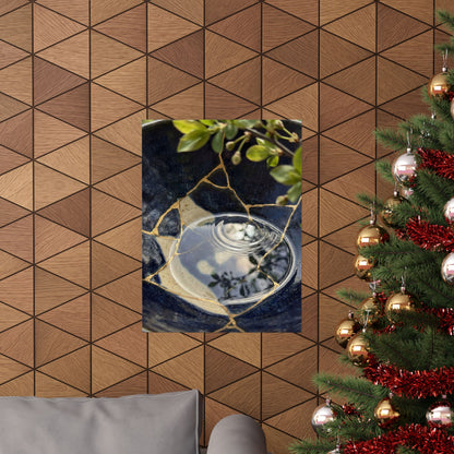 Seijaku Water Ripple Wall Art Print - Kintsugi Gold Repair
