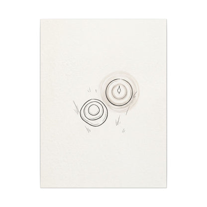 River Stones Canvas Art | Winter Japandi Minimal Line Art