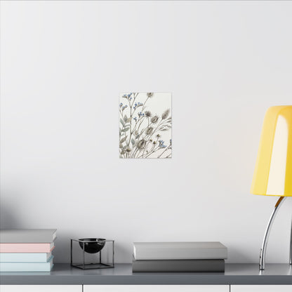 Dried Flowers Canvas Art | Summer Japandi Watercolor Art