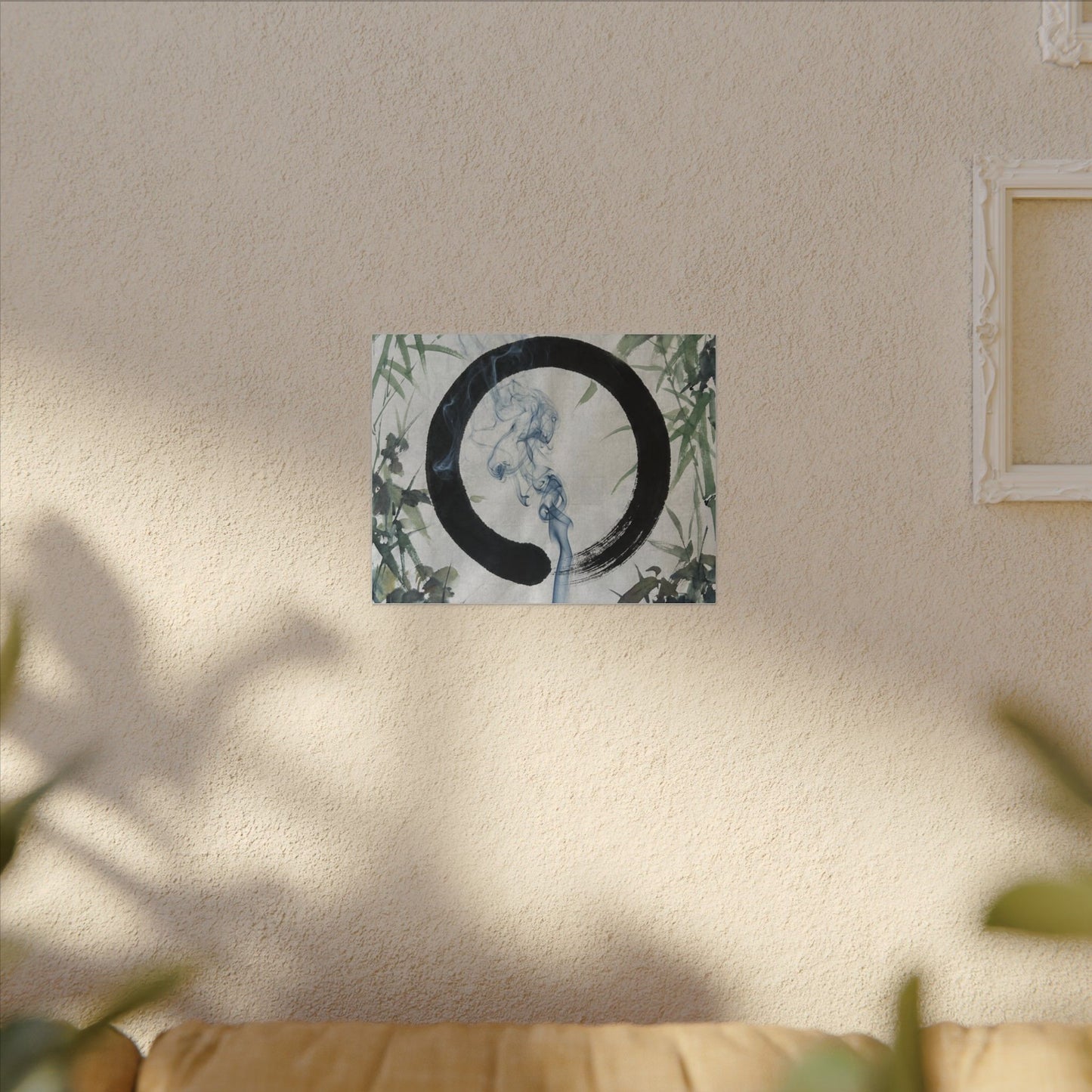 Zen Incense Smoke in Moonlight | Enso Canvas Art