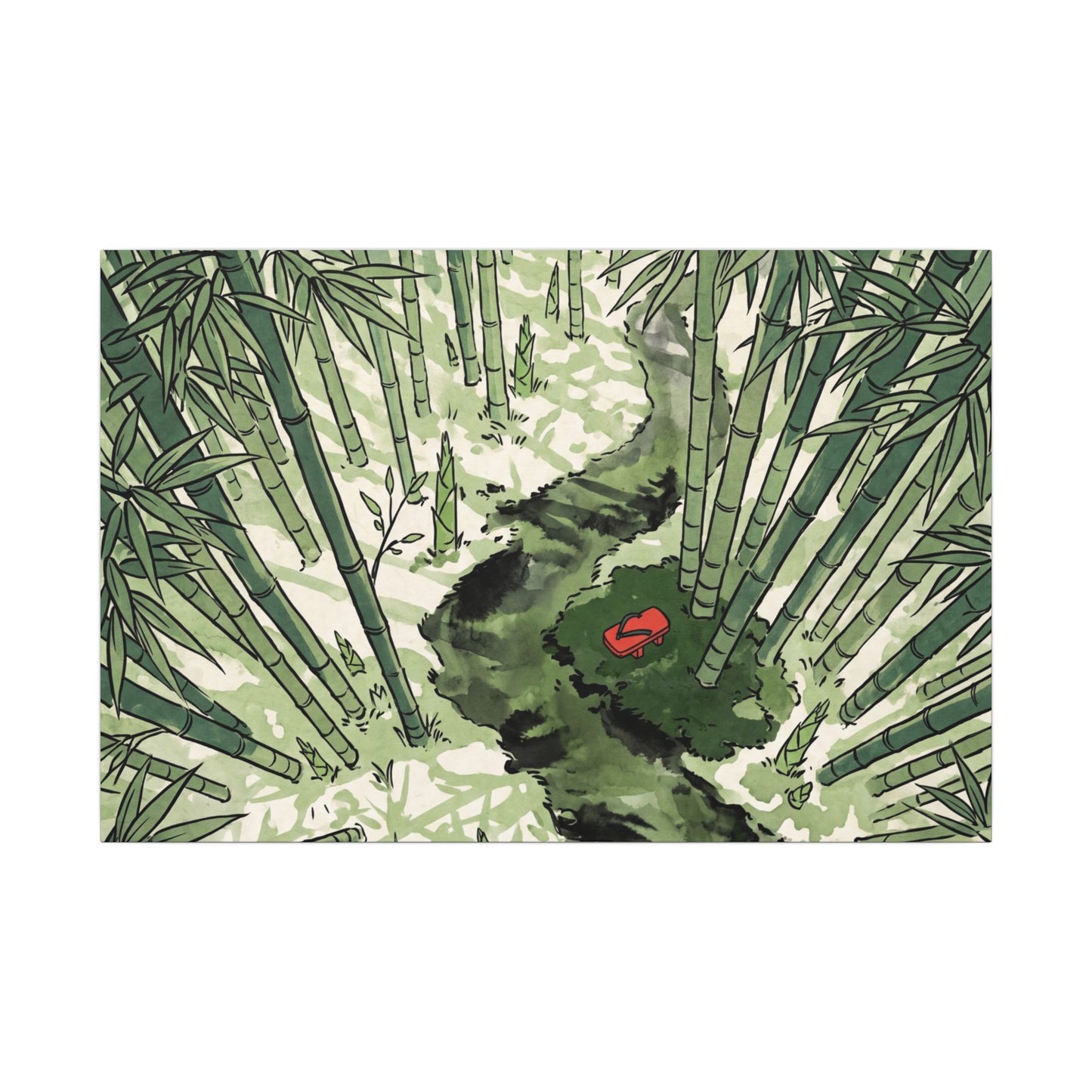 Peaceful Bamboo Grove Canvas Art - Ukiyo E Inspired Zen